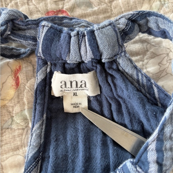 a.n.a Blue and White Halter Top - Picture 2 of 5